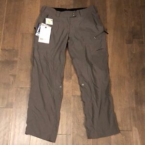 NWT Exofficio Nomad roll-up pants size 8 dk taupe water oil repellant quick dry